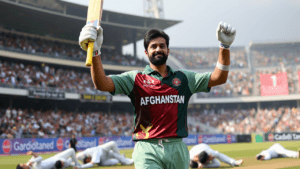 Ibrahim Zadran Shines as Afghanistan Takes on England in a Thrilling Encounter