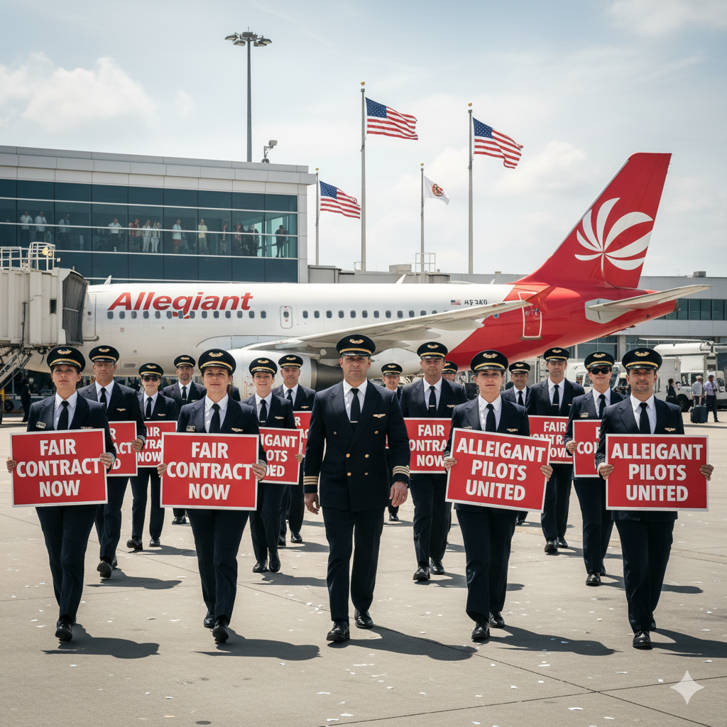 Allegiant Air Pilots Strike Back Nationwide Picket Ignites Travel Fears Today