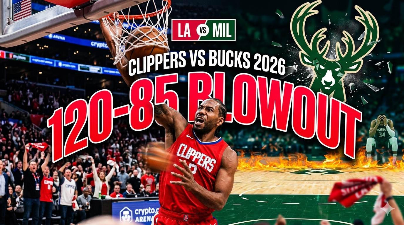 Clippers vs Bucks Blowout LA Crushes Shorthanded Milwaukee 120-85 in Dominant Fashion!