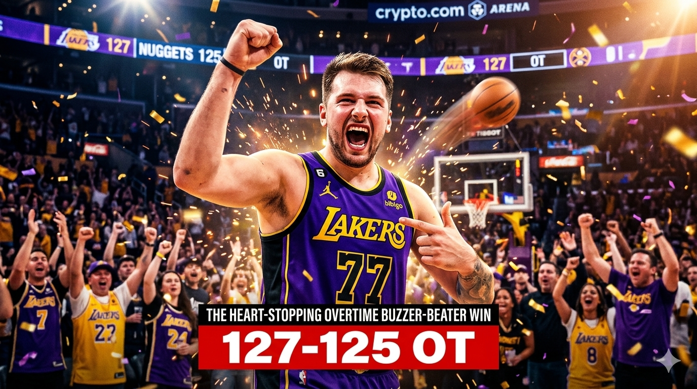 Luka's Buzzer-Beater Heart-Stopper Lakers Edge Nuggets 127-125 in OT Thriller