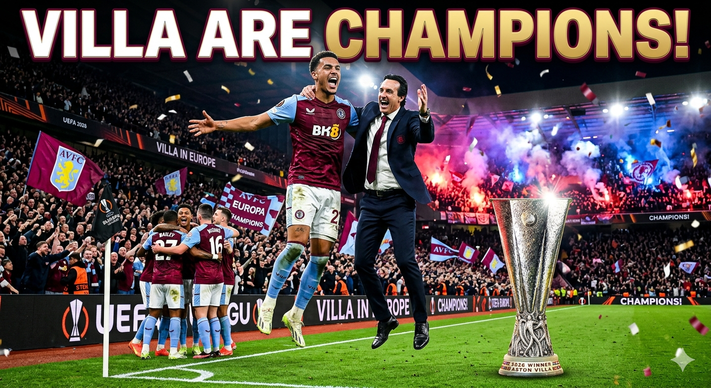 Aston Villa Crush Freiburg 3-0 to Win Europa League 2026 – Unai Emery’s Masterclass Delivers Glory!