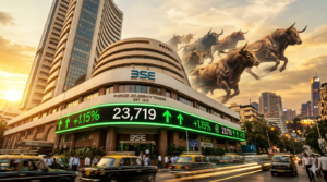 Sensex Surges 232 Points, Nifty Closes at 23,719 — What Drove the Rally Today