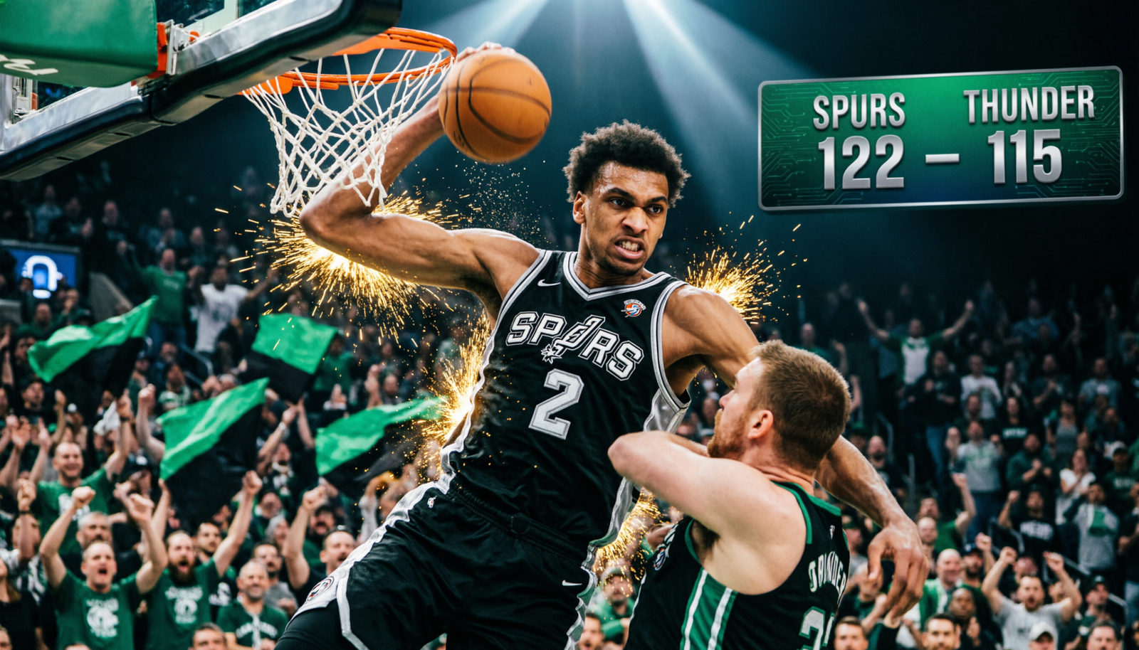 Spurs Shock Thunder in Double OT Thriller Wemby Drops 41 as San Antonio Takes 1-0 Lead in Western Conference Finals